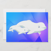 Invitation Béluga Bleu, Baby shower rose de l'océan Arctique (Dos)