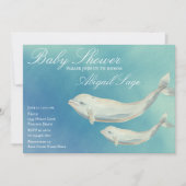 Invitation Beluga Whale Maman et Baby shower de veau (Devant)