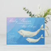 Invitation Beluga Whale Maman et Baby shower de veau (Debout devant)