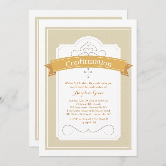 Invitation Bénédiction De Confirmation (Devant / Derrière)
