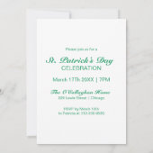 Invitation Bénédiction irlandaise Fête de la Saint-Patrick (Dos)