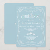 Invitation Bénédiction pour bébé garçon Christening Invitatio (Devant / Derrière)