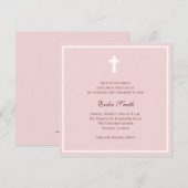 Invitation Bénédiction rose (Devant / Derrière)