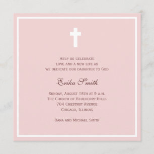 Invitation Bénédiction rose