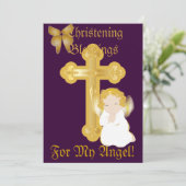 Invitation Bénédictions de baptême de mon ange - Personnalise (Debout devant)