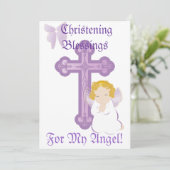 Invitation Bénédictions de baptême de mon ange - Personnalise (Debout devant)