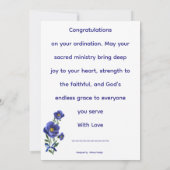 Invitation Bénédictions pour votre ordination (Dos)
