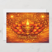 Invitation Bénédictions radieuses de Diwali (Devant)
