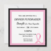 Invitation Bénéfice de collecte de fonds Ruban rose (Dos)