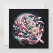 Invitation Bénéfice de collecte de fonds Ruban rose (Devant)