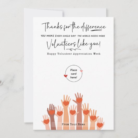 Invitation Bénévoles Semaine d'appréciation Titulaire de cart (Devant)