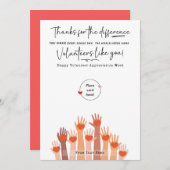 Invitation Bénévoles Semaine d'appréciation Titulaire de cart (Devant / Derrière)