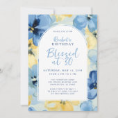 Invitation Béni à 30 Foi Anniversaire Jalon Floral (Devant)
