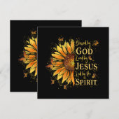 Invitation Béni par Dieu - Aimé par Jésus, Tournesol (Devant / Derrière)