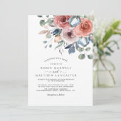 Invitation Bénie Florale, Bouquet Élégant Mariage (Debout devant)