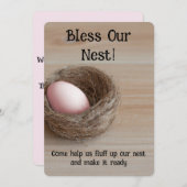 Invitation Bénis Notre Nid, Fête De Nichage (Devant / Derrière)