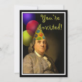 Invitation Benjamin Franklin Joyeux anniversaire (Devant)