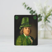 Invitation Benjamin Franklin Trèfle Saint-Patrick (Debout devant)