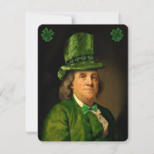 Invitation Benjamin Franklin Trèfle Saint-Patrick (Devant)