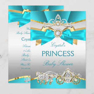 Invitation Berceau de Fête de Naissance de Princesse Bleu Tur