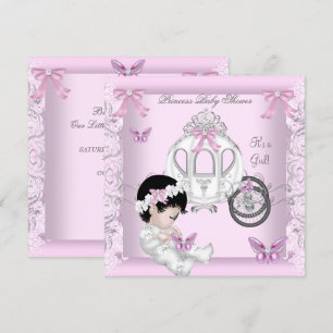 Invitation Berceau de Princesse pour Fille Baby Shower Papill