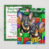 Invitation Berger allemand Cadeaux ouverts Noël (Devant / Derrière)