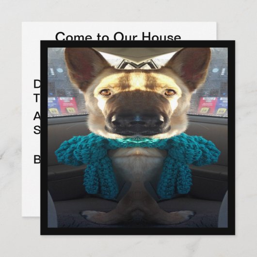 Invitation berger allemand Distorsion miroir (Devant / Derrière)