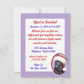 Invitation Berger allemand noir Noël Père Noël Pup (Dos)