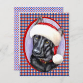 Invitation Berger allemand noir Noël Père Noël Pup (Devant / Derrière)