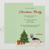 Invitation Berger Allemand Silver Sable Noël Festif (Devant / Derrière)