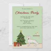 Invitation Berger suisse blanc mignon Chien GSD Vert Noël (Devant)