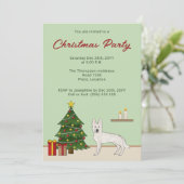 Invitation Berger suisse blanc mignon Chien GSD Vert Noël (Debout devant)