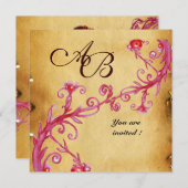 Invitation BÉRIES DE MAGIE MONOGRAM parchemin de sceaux de ci (Devant / Derrière)