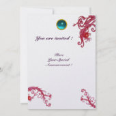 Invitation BÉRIES MAGIQUES 3, MONOGRAMME agate bleu glace (Dos)