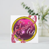 Invitation BÉRIES MAGIQUES 4,MONOGRAM bleu aquamarine or (Debout devant)