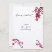 Invitation BÉRIES MAGIQUES, argent métallique blanc rouge (Dos)