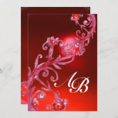 Invitation BÉRIES MAGIQUES, rubis rouge MONOGRAM (Devant / Derrière)