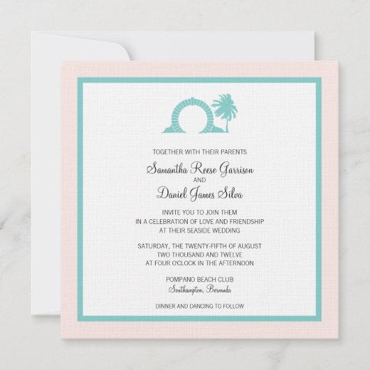 Invitation Bermudes Moongate Mariage Destination (Devant)