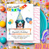 Invitation Bernese Mountain Lets Pawty Dog fête d'anniversair