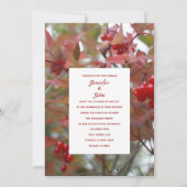 Invitation Berries d'automne Photo Rustic Fall Leaves Mariage (Devant)