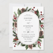 Invitation Berries de Noël et Mariage de pin (Devant)