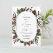 Invitation Berries de Noël et Mariage de pin (Debout devant)