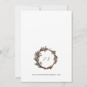 Invitation Berries de Noël et Mariage de pin (Dos)