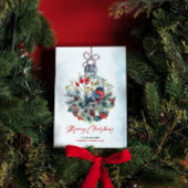 Invitation Berries de Noël et ornement Bullfinch