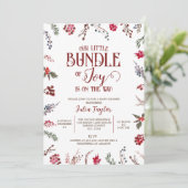 Invitation Berries d'hiver et Baby shower Holly, Petit Bund (Debout devant)