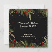 Invitation Berries d'hiver Fête des mariées d'une assez grand (Dos)