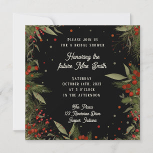 Invitation Berries d'hiver Fête des mariées d'une assez grand