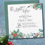 Invitation Berries d'hiver Holly Nuit avant le dîner de répét<br><div class="desc">Mariage d'hiver "la nuit d'avant" invitation à dîner de répétition avec aquarelle design et élégante calligraphie. Ce design se compose de baies d'hiver, de verdure sainte, de pins et de verdure à feuillage persistant. Un beau choix pour un mariage d'hiver ou un mariage de noël. Parcourez ma collection de baies...</div>