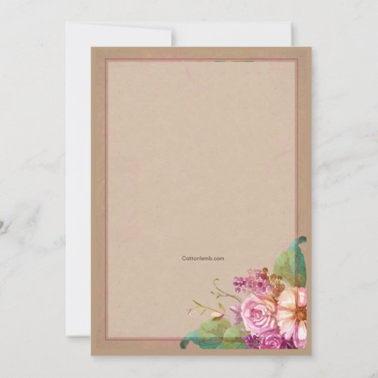 Invitation Berries et fleurs (Dos)