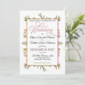 Invitation Berries et Pine d'hiver Verdure Mariage de vacance (Debout devant)
